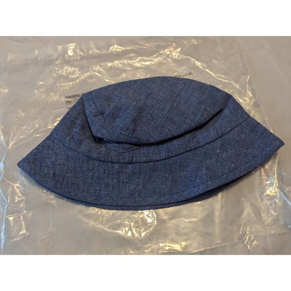 NEW Janie & Jack Linen Blend Bucket Hat Blue Chambray 6-12 Months Anchor Resort - Picture 1 of 8